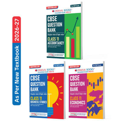 Oswaal CBSE Question Bank (Set of 3 Books) Accountancy, Economics and Business Studies Chapter-wise & Topic-wise Class 11 For 2027 Exam with Competency Based Questions & Comprehensive NCERT coverage