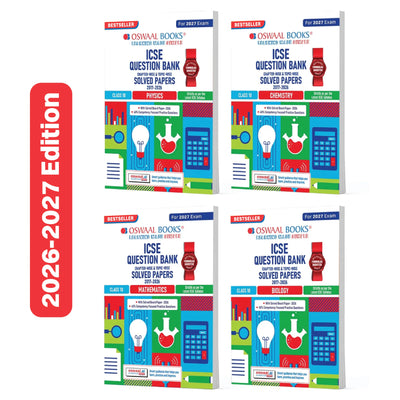 Oswaal ICSE Question Bank Class 10 Physics, Chemistry, Maths& Biology (Set of 4 Books) For 2027 Board Exam | Chapter-wise& Topic-wise | with Competency-focused Questions | Latest Syllabus& Exam Pattern