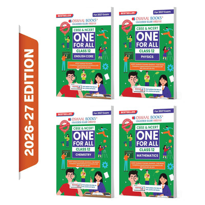 Oswaal CBSE & NCERT One For All Class 12 | English | Physics |Chemistry | Mathematics (Set Of 4 Books) For 2027 Board Exam