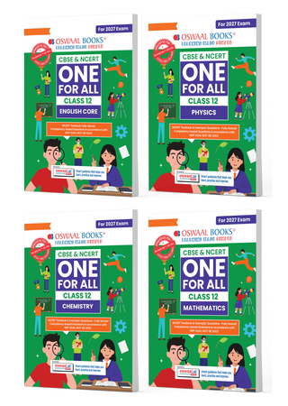 CBSE & NCERT One for All Class 12 English Core, Physics, Chemistry & Mathematics (Set of 4  Books)| Includes 2026 Papers (Delhi & Outside Delhi)- fully solved | With NCERT, NCERT Exemplar & Competency-based questions | For 2027 Exam | With Oswaal AI
