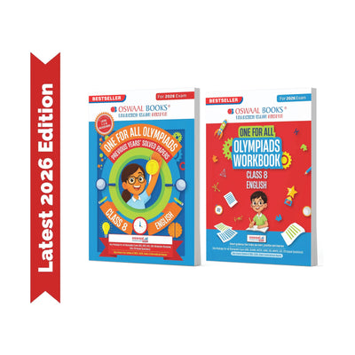 Oswaal One For All Olympiads Class 8 English Prep-Guide, Chapter-wise Previous Years' Solved Papers + Workbook (Set of 2 Books) | Questions for SOF IEO & Other Olympiad Exams 2026