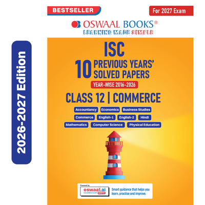 Oswaal ISC 10 Previous Years' Solved Papers (2016-2026) | Class 12 Commerce: Accountancy, Economics, Business Studies, Maths, Eng 1&, Hindi, Computer Sc. & Physical Edu. | For 2027 Exam | Oswaal AI