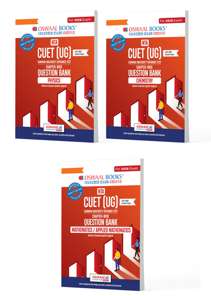 NTA CUET (UG) Question Banks | Chapterwise & Topicwise | Physics, Chemistry & Maths | Set of 3 Books | Entrance Exam Preparation Books 2026