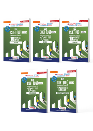 NTA CUET (UG) Mock Test Papers | English, Physics, Chemistry, Maths & General Aptitude Test (Set of 5 Books) | For 2026 Exam | Includes 2025 Paper- fully solved | With Oswaal AI