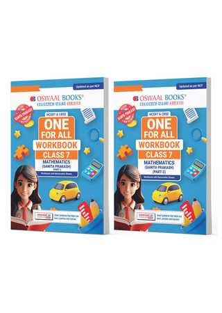 NCERT & CBSE One For All Workbook For Class 7 | Mathematics Part-1 & Part-2 | Updated As Per NCF | MCQ's | VSA | SA | LA | Set Of 2 Books | For Latest Exam