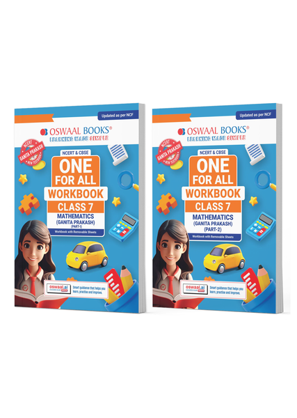NCERT & CBSE One For All Workbook For Class 7 | Mathematics Part-1 & Part-2 | Updated As Per NCF | MCQ's | VSA | SA | LA | Set Of 2 Books | For Latest Exam