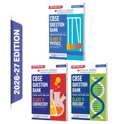 Oswaal CBSE Question Bank (Set of 3 Books) Physics, Chemistry and Biology Chapter-wise & Topic-wise Class 11 For 2027 Exam with Competency Based Questions & Comprehensive NCERT coverage