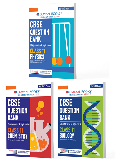CBSE Question Bank (Set of 3 Books) Physics, Chemistry and Biology Chapter-wise & Topic-wise Class 11 For 2027 Exam with Competency Based Questions & Comprehensive NCERT coverage