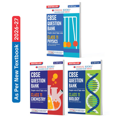 Oswaal CBSE Question Bank (Set of 3 Books) Physics, Chemistry and Biology Chapter-wise & Topic-wise Class 11 For 2027 Exam with Competency Based Questions & Comprehensive NCERT coverage