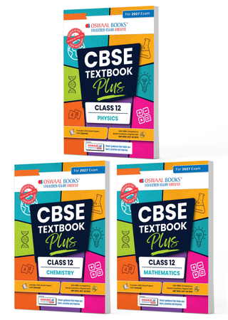 CBSE Textbook Plus (2022-2026) | Class 12 | Physics, Chemistry & Mathematics (Set of 3 Books) | Includes: 2026 Papers- fully solved | With Competency Focused Questions | For 2027 Exam | With oswaal.ai