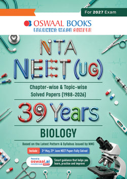 NEET (UG) 39 Years' Chapter-wise & Topic-wise Question Bank-Biology (1988-2026) |3rd May 2026 Paper Fully Solved | With Revision Notes, Mind Maps & Mnemonics | Oswaal AI