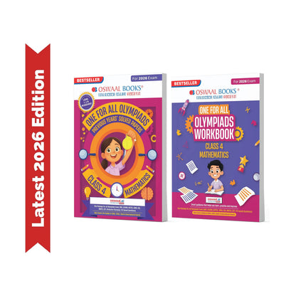 Oswaal One For All Olympiads Class 4 Maths Prep-Guide | Chapter-wise Previous Years' Solved Papers + Workbook (Set of 2 Books) | Questions for SOF IMO & Other Olympiad Exams 2026