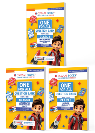 One For All Question Banks NCERT & CBSE Class 8 (Set of 3 Books) Mathematics Part-1, Part-2 & Science (For Latest Exam)