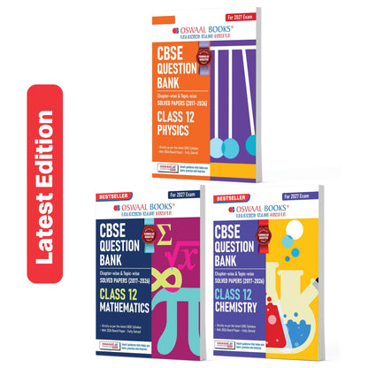 Oswaal CBSE Question Bank for Class 12 Physics, Chemistry & Maths (Set of 3) Chapter & Topic-wise: Solved Papers (2017-2026) | Includes 2026 solved Papers | With Oswaal AI | For 2027 Exam