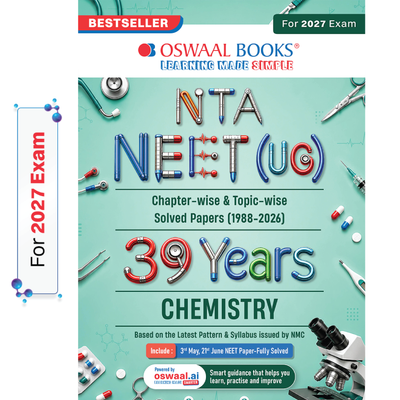 Oswaal NEET (UG) 39 Years' Chapter-wise & Topic-wise Question Bank-Chemistry (1988-2026) | 3rd May and 21 June 2026 Paper Fully Solved | With Revision Notes, Mind Maps & Mnemonics | Oswaal AI