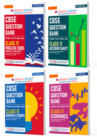 CBSE Question Bank (Set of 4 Books) English Core, Account, Economics and Business Studies Chapter-wise & Topic-wise Class 11 For 2027 Exam wih Competency Based Questions & Comprehensive NCERT coverage