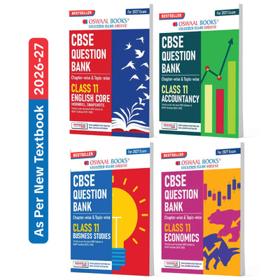 Oswaal CBSE Question Bank (Set of 4 Books) English Core, Account, Economics and Business Studies Chapter-wise & Topic-wise Class 11 For 2027 Exam with Competency Based Questions & Comprehensive NCERT coverage