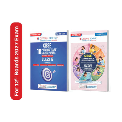 Oswaal CBSE 10 Previous Years Solved Papers and Competency Focused Questions Chapter-wise Class 12 Commerce (Set of 2)