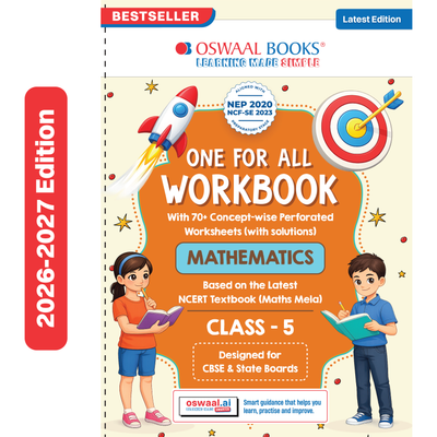 Oswaal One for All Workbook Class 5 Mathematics | 70+ Concept-wise Perforated Worksheets | Based on NCERT Maths Mela | NEP 2020 & NCF 2023 Aligned | For CBSE & State Boards | Builds Concept Clarity & Scientific Skills