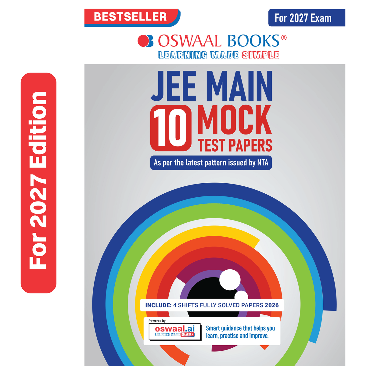 Oswaal NTA JEE (Main) 10 New Pattern Mock Test Papers Book | Fully Solved with Shortcuts | Include-Jan & Apr 2026 Fully Solved Papers | Latest Edition For 2027 Exam | With Oswaal AI