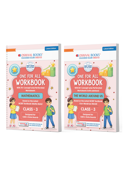 One for All Workbook Class 3 Maths & EVS (Set of 2 Books) | 50+ Concept-wise Perforated Worksheets | NEP 2020 & NCF 2023 Aligned | For CBSE & State Boards | Builds Concept Clarity & Scientific Skills