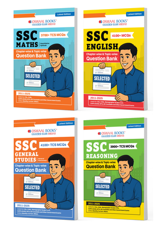 SSC (Staff Selection Commission) Mathematics, English, General Studies & Reasoning 15000+ MCQs Tier-1 | Chapter-wise & Topic-wise Question Bank (2011 to 2025) |(Set of 4 Books) For 2026 Exam