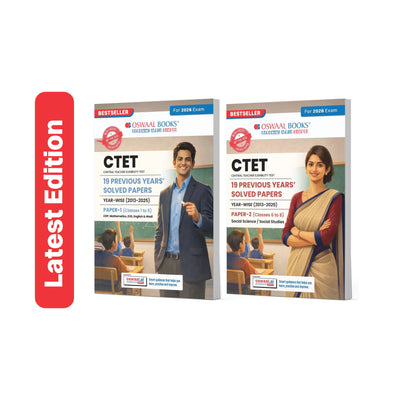 Oswaal CTET 19 Previous Years Solved Papers 2013-2025 | Paper 1(Classes 1-5) & Paper 2(Classes 6-8) | English Medium | CPD, Maths, Social Science, EVS, English & Hindi | Includes Feb 2026 Solved Paper