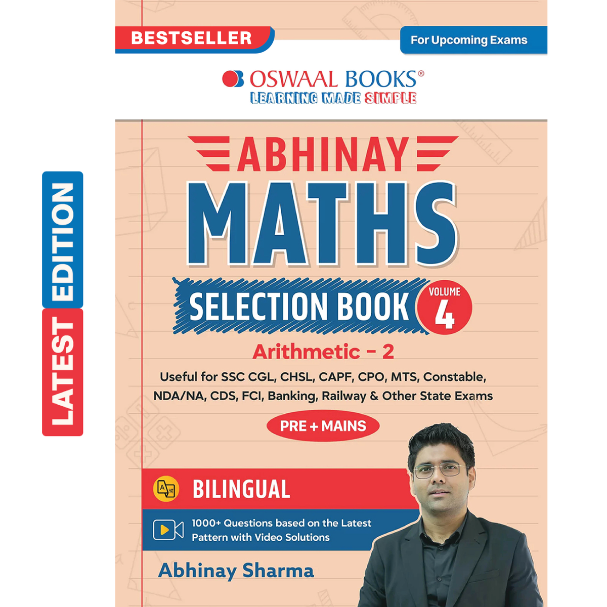 Oswaal Abhinay Maths Selection Book-Vol. 4 | Bilingual Workbook for SSC CGL, CHSL, CAPF & All Govt Exams | Concept Based Questions with Video Solutions | Arithmetic Part 2 (For Latest Exam)