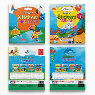 Lil Legends Books of Stickers Animals and Numbers | Set of 2 for Age 3+ | Learn Animal Names and ABC With Fun Activities | Educational Workbook | For Toddlers/Nursery/LKG