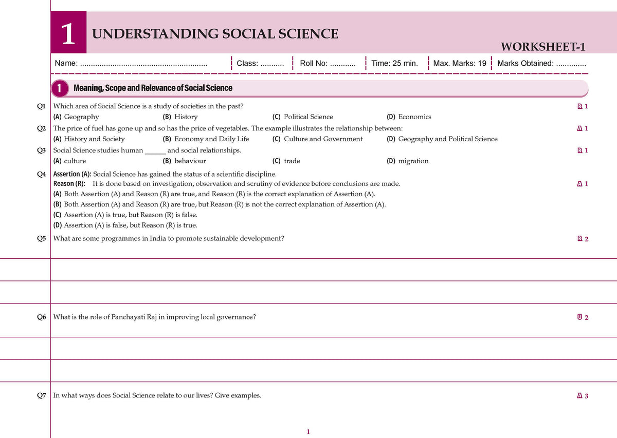 Oswaal CBSE Workbook Class 9 Social Science Part-1 | aligned with NCERT | Perforated Worksheets for Practice with Competency Based questions | NEP 2020 + NCF-SE 2023 | 2027 Exam