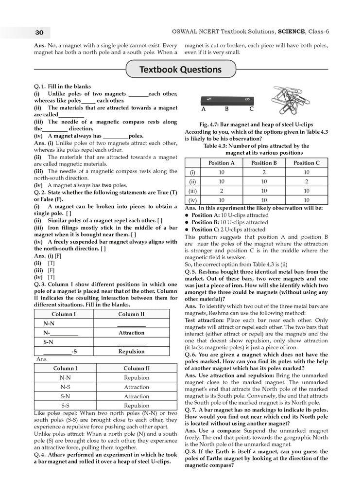 NCERT Textbook Solution Class 6 Science (New Edition)