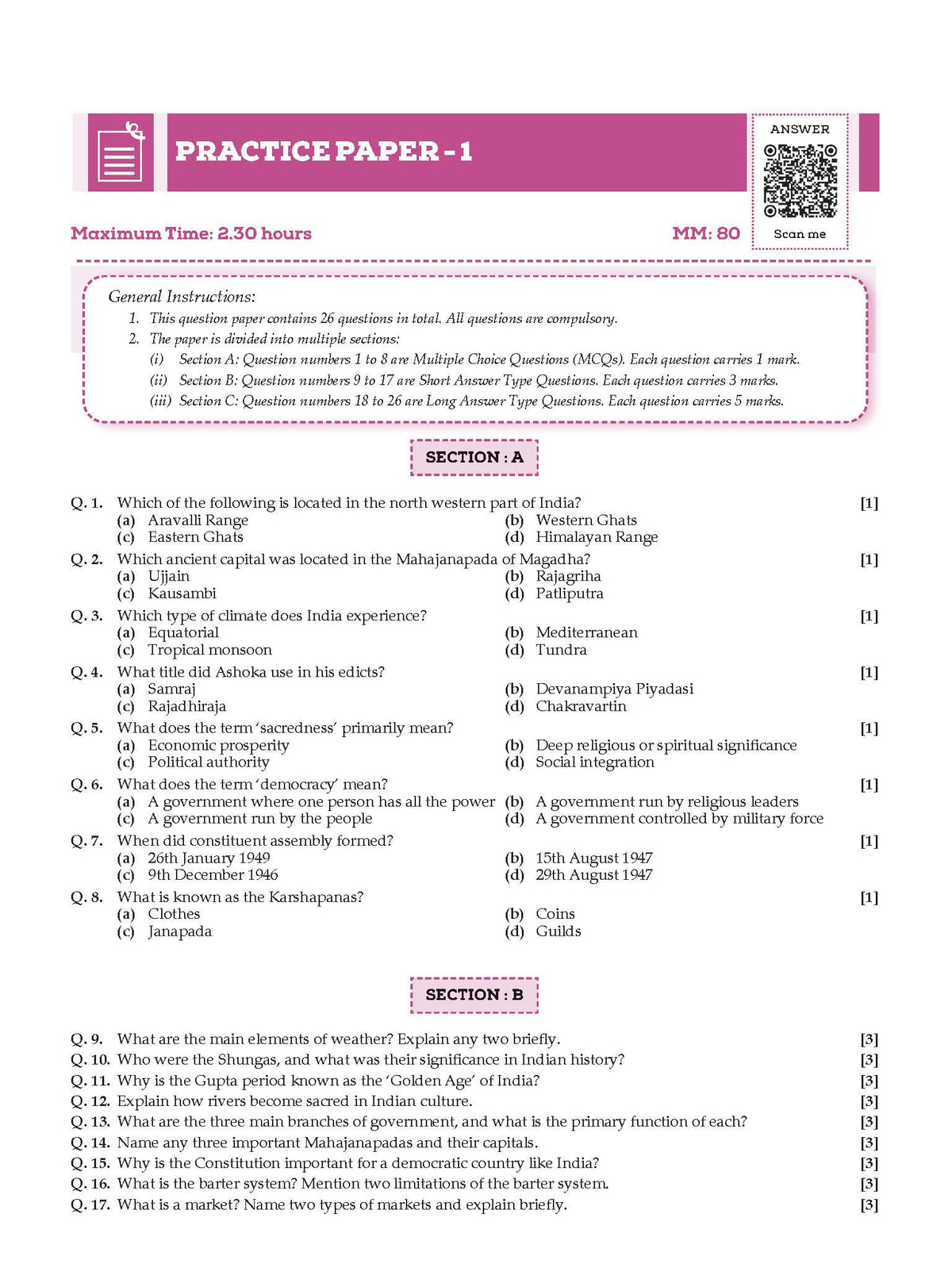 One For All Question Banks NCERT & CBSE Class 7 (Set of 2 Books) Social Science Part-1 & Part-2 (For Latest Exam)