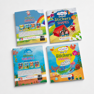 Lil Legends Books of Stickers Animals and Shapes | Set of 2 For Age 3+ | Learn Animal Names and Shapes With Fun Activities | Educational Workbook For Toddlers | For Nursery/LKG