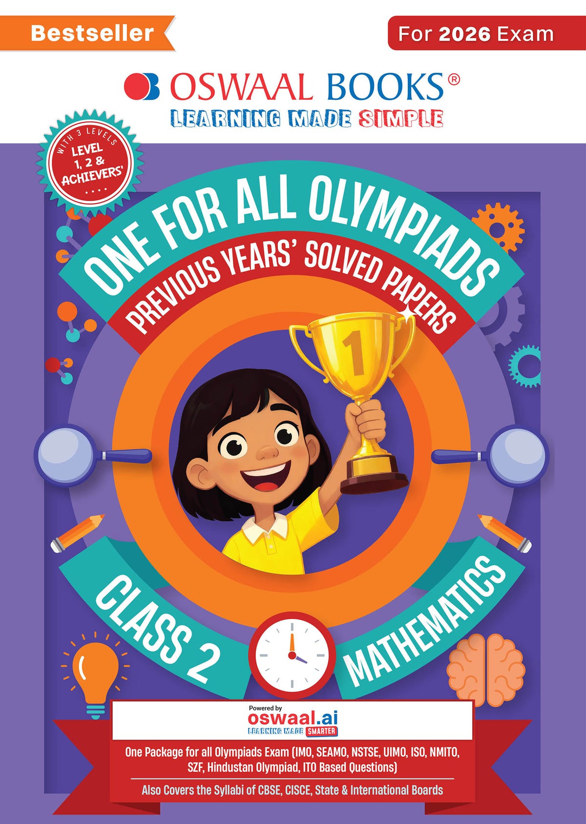 One For All Olympiads Class 2 Maths Prep-Guide Book | Chapter-wise Previous Years' Solved Papers | Questions for SOF IMO & Other Olympiad Exams 2026 | With Sample Practice Papers & Oswaal.AI