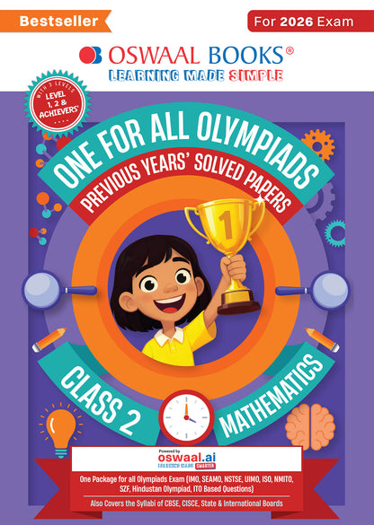 One For All Olympiads Class 2 Maths Prep-Guide Book | Chapter-wise Previous Years' Solved Papers | Questions for SOF IMO & Other Olympiad Exams 2026 | With Sample Practice Papers & Oswaal.AI