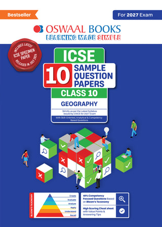 ICSE | 10 Sample Question Papers | Class 10 | Geography (For 2027 Exam) | Includes–Board Paper 2026 & Specimen 2027 | With On Tips Notes, Mind Maps & Oswaal AI