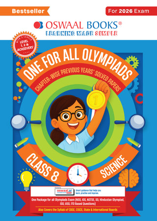 One For All Olympiads Class 8 Science Prep-Guide Book | Chapter-wise Previous Years' Solved Papers | Questions for SOF NSO & Other Olympiad Exams 2026 | With Sample Practice Papers & Oswaal.AI