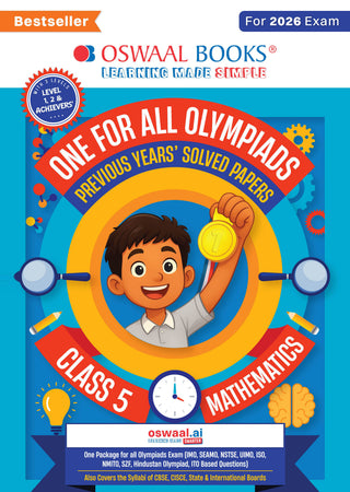 One For All Olympiads Class 5 Maths Prep-Guide Book | Chapter-wise Previous Years' Solved Papers | Questions for SOF IMO & Other Olympiad Exams 2026 | With Sample Practice Papers & Oswaal.AI