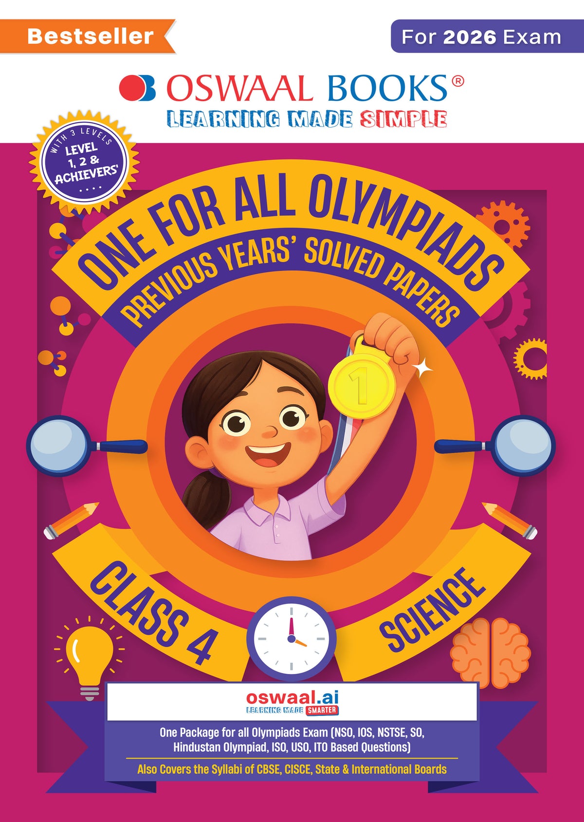 One For All Olympiads Class 4 Science Prep-Guide Book | Chapter-wise Previous Years' Solved Papers | Questions for SOF NSO & Other Olympiad Exams 2026 | With Sample Practice Papers & Oswaal.AI
