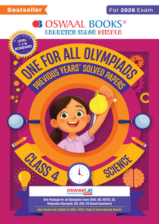 One For All Olympiads Class 4 Science Prep-Guide Book | Chapter-wise Previous Years' Solved Papers | Questions for SOF NSO & Other Olympiad Exams 2026 | With Sample Practice Papers & Oswaal.AI