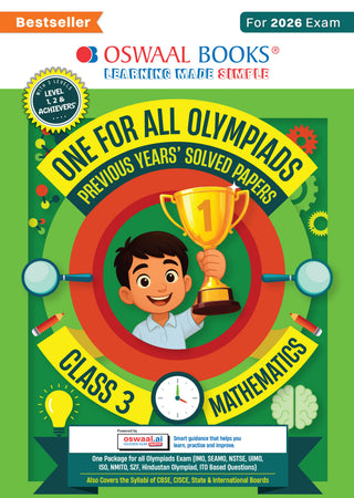 One For All Olympiads Class 3 Maths Prep-Guide Book | Chapter-wise Previous Years' Solved Papers | Questions for SOF IMO & Other Olympiad Exams 2026 | With Sample Practice Papers & Oswaal.AI