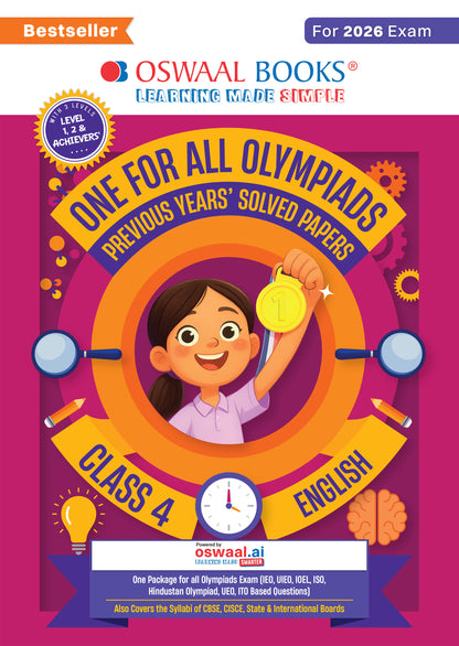 Oswaal One For All Olympiads Class 4 English Prep-Guide Book | Chapter-wise Previous Years' Solved Papers | Questions for SOF IEO & Other Olympiad Exams 2026 | With Sample Practice Papers & Oswaal.AI