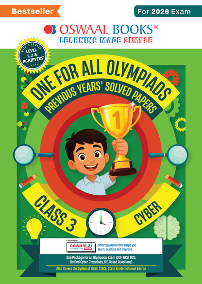 Oswaal One For All Olympiads Class 3 Cyber Prep-Guide Book | Chapter-wise Previous Years' Solved Papers | Questions for SOF ICSO & Other Olympiad Exams 2026 | With Sample Practice Papers & Oswaal.AI