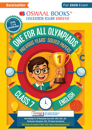 One For All Olympiads Class 7 English Prep-Guide Book | Chapter-wise Previous Years' Solved Papers | Questions for SOF IEO & Other Olympiad Exams 2026 | With Sample Practice Papers & Oswaal.AI