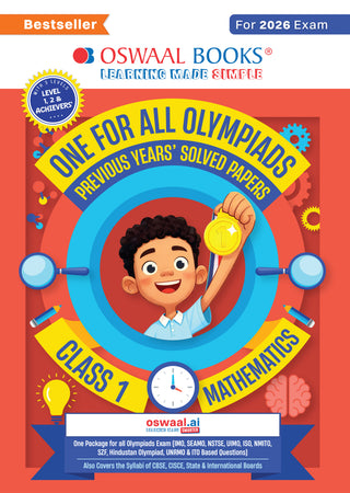 One For All Olympiads Class 1 Maths Prep-Guide Book | Chapter-wise Previous Years' Solved Papers | Questions for SOF IMO & Other Olympiad Exams 2026 | With Sample Practice Papers & Oswaal.AI