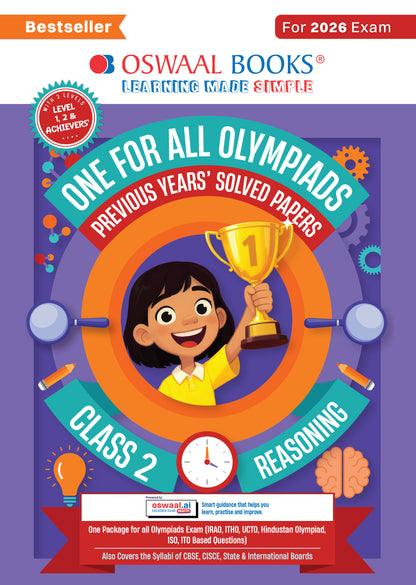 One For All Olympiads Class 2 Logical Reasoning Prep-Guide Book | Chapter-wise Previous Years' Solved Papers | Questions for Silverzone, Crest& Other Exams 2026 | With Sample Papers& Oswaal.AI