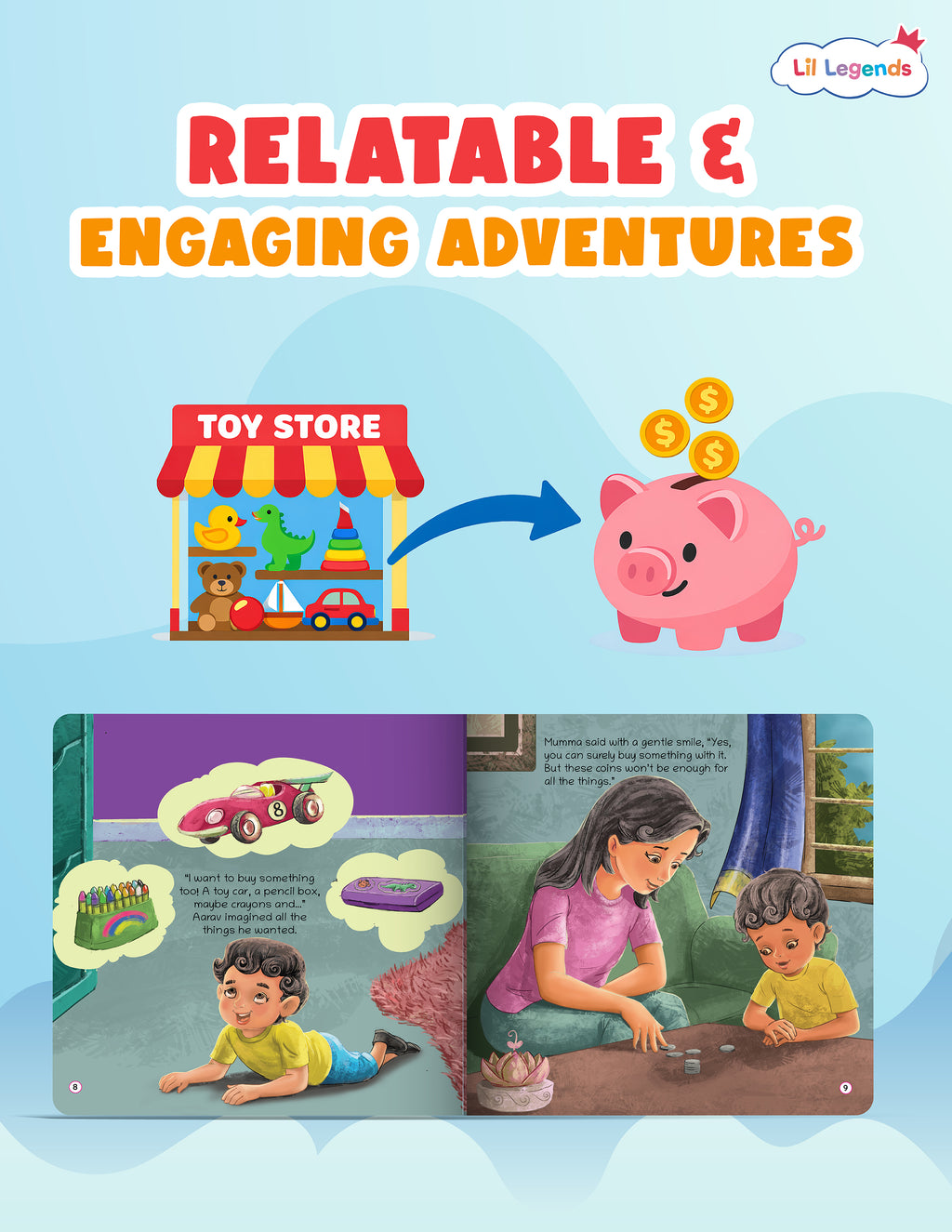 Lil Legends Aarav and Sikka : A book for Financial Literacy | For Kids ...