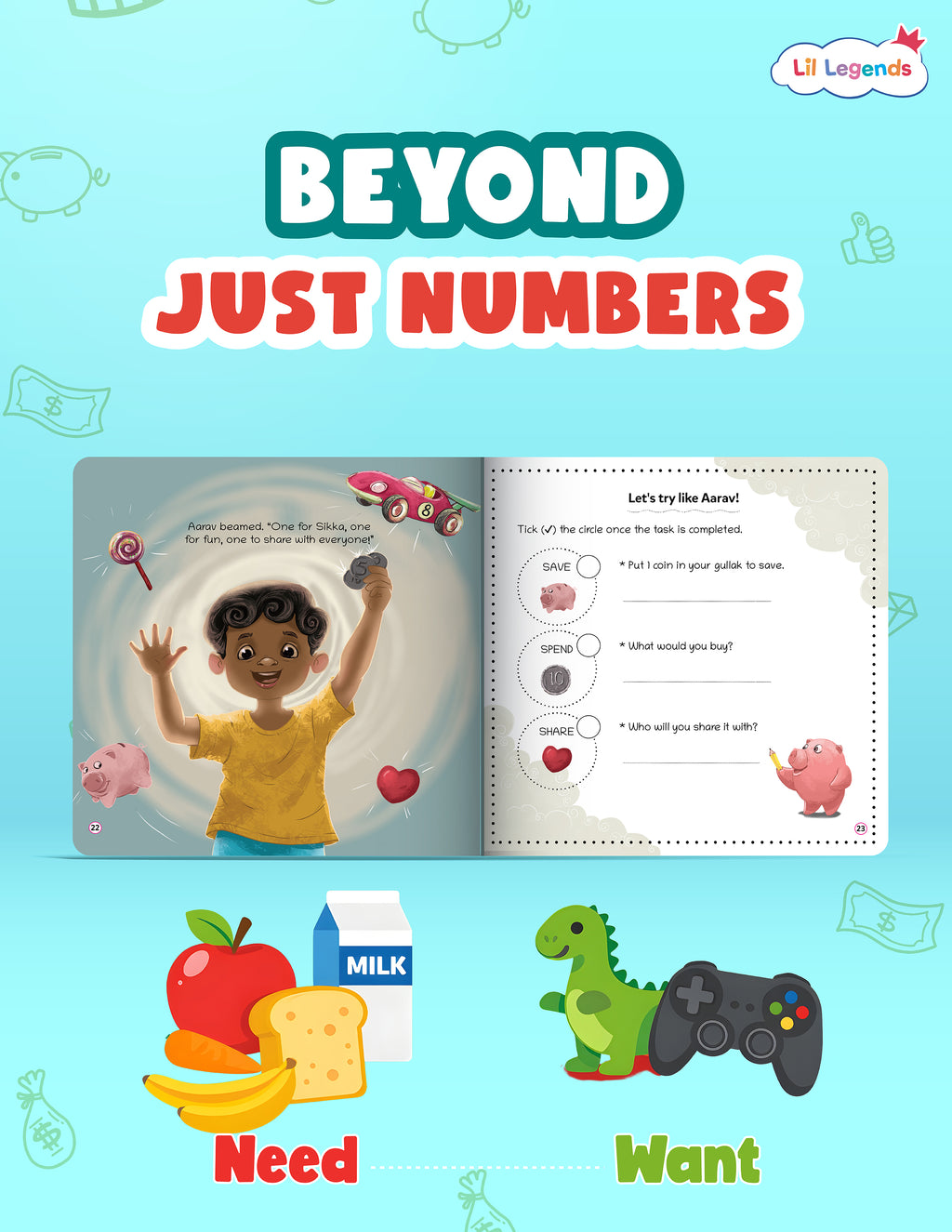 Lil Legends Aarav and Sikka : A book for Financial Literacy | For Kids ...