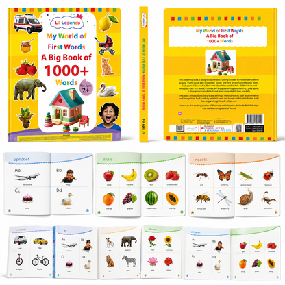 Lil Legends My World of First Words - Big Picture Book of 1000+ Words for Kids Age 2+ Years | Early Learning Vocabulary Book with Colourful Illustrations | First Words Book for Toddlers & Preschoolers