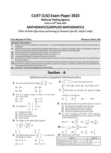 NTA CUET (UG)| Question Bank Chapterwise & Topicwise Mathematics/Applied Math For 2024 Exam Oswaal Books and Learning Private Limited